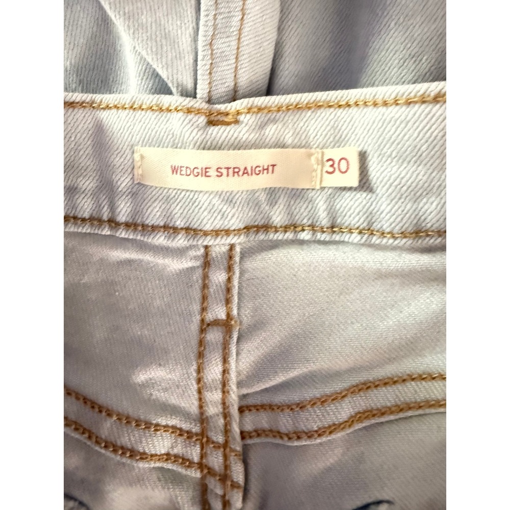 Levi's Wedgie Straight Jeans Womens 30 Light Wash High Rise Button Fly - Picture 4 of 9